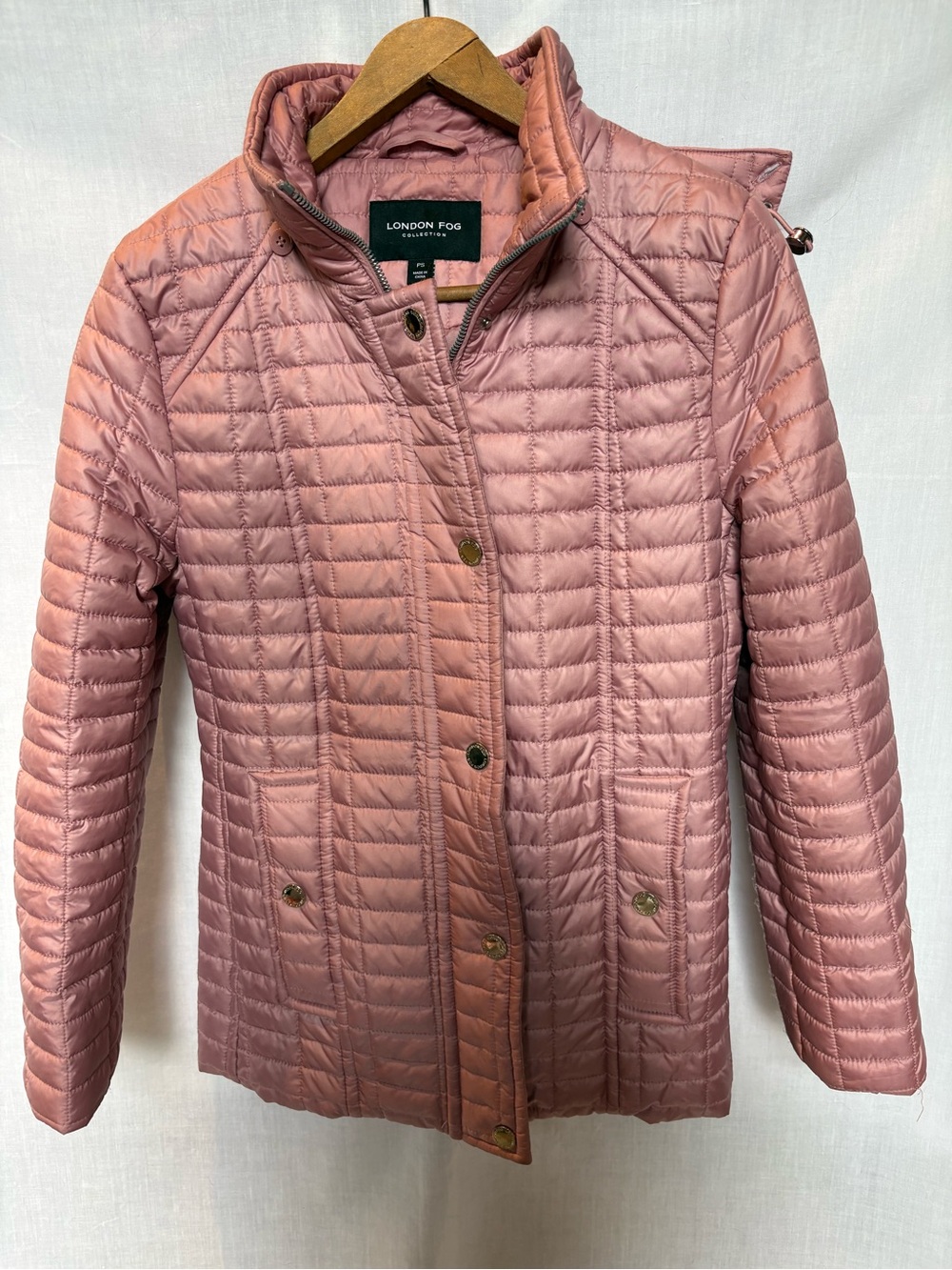 London Fog Women's Hooded, Quilted Dusty Rose Puffer Jacket Size PS